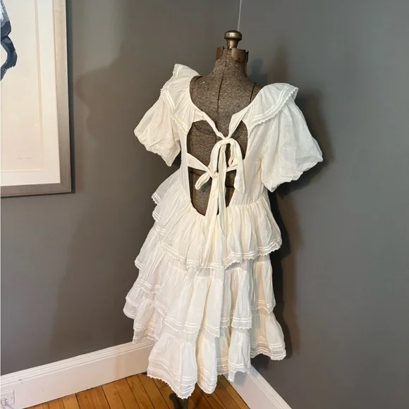 Innika Choo organdy square neckline mini dress size 3 - Picture 2 of 8